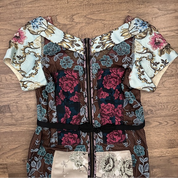 NWOT$298 Beguile Byron Lars Anthropologie Pieced Brocade Tapestry Dress 8P - Picture 5 of 11